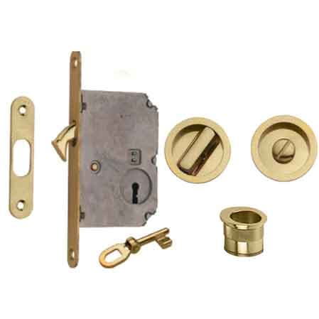Kit per Porte Scorrevoli Solo Quadro Cromo Satinato - 2