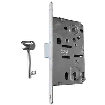 Serratura per Porte in Legno Patent B Bitter Bonaiti E50 Ottonata Lucida - 2