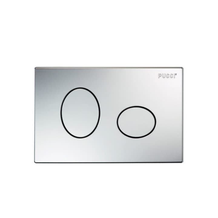 Placca di Comando Eco Ellisse Doppio Tasto Cromata Pucci - 2