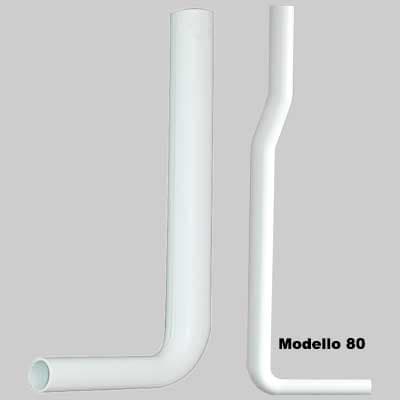 Tubo di Scarico per Cassetta a Zaino Mm 600 x 230 Ø 50 x 32 Cr - 2