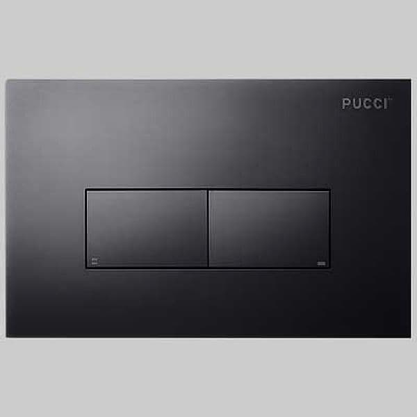 Placca di Comando Eco Linea Acrilico Doppio Tasto Nero Opaco Pucci - 2