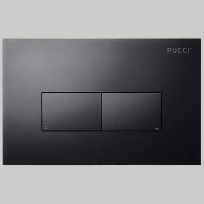 Placca di Comando Eco Linea Acrilico Doppio Tasto Nero Opaco Pucci - 2