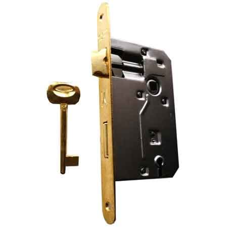 Serratura per Porte in Legno Patent Frontale Bordo Tondo Bonaiti 1017010 - 2