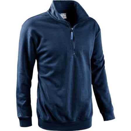 Felpa con Zip Corta Blu Tg. M - 2