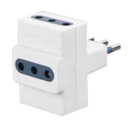 Adattatore Triplo 10A Ideal Star 2P con T Prese 10A 2P con T - 2