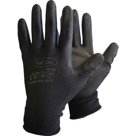 Guanto Poliestere Poliuretano Nero Ideal Star Tg. 8 12 Paia - 2