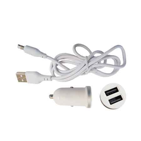Caricatore USB da Auto con Cavo di Ricarica Attacco Micro USB 2 USB 100 cm - 2