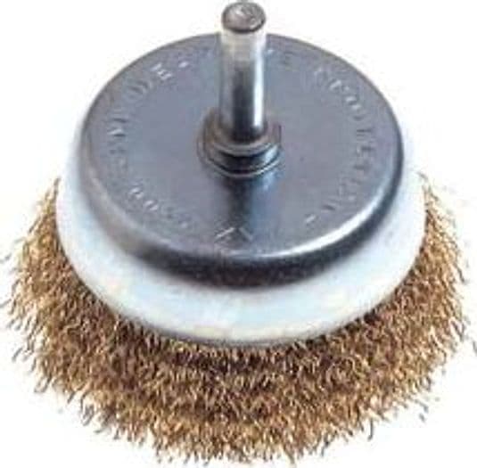 Spazzola a Tazza Fili Ottone per Trapano Ø 50 mm Codulo 6 mm Pg 2 Blister - 2