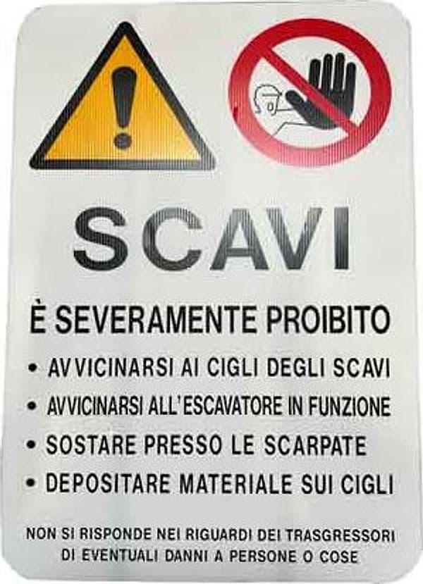 Cartello Attenzione Scavi 60 x 40 cm 10 Pezzi - 2