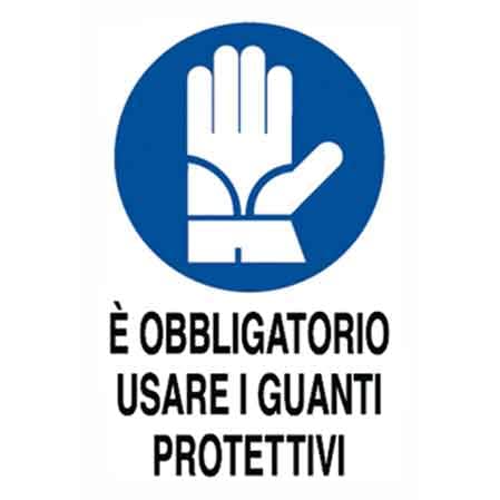 Cartello Obbligatorio Usare i Guanti Protettivi 40 x 60 cm 10 Pezzi - 2