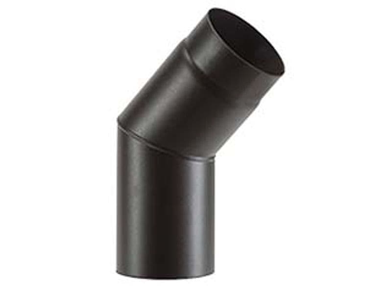 Gomito 45 ° Porcellanato per Stufe a Legna Nero Opaco Ala Smalto Cod 363242 - 2