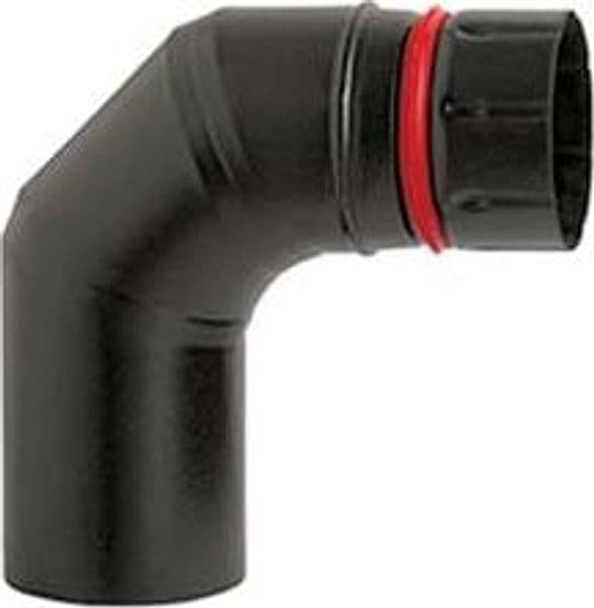 Gomito 90 ° Porcellanato per Stufe a Pellet Nero Opaco Ala Cod 362153 - 2
