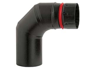 Gomito 90 ° Porcellanato per Stufe a Pellet Nero Opaco Ala Cod 362153 - 2