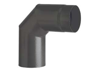Gomito 90 ° Porcellanato per Stufe a Legna Nero Opaco Ala Smalto Cod 363235 - 2