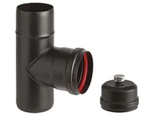Raccordo a T m F per Stufe a Pellet Nero Opaco Ala Pellet Aeternum m F Ø - 2