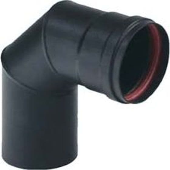 Gomito a 90 ° per Stufe a Pellet Nero Opaco Ala Pellet Aeternum Ø 80 mm - 2