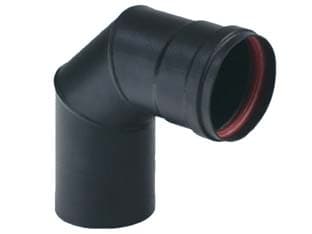 Gomito a 90 ° per Stufe a Pellet Nero Opaco Ala Pellet Aeternum Ee ¸ 100 mm - 2
