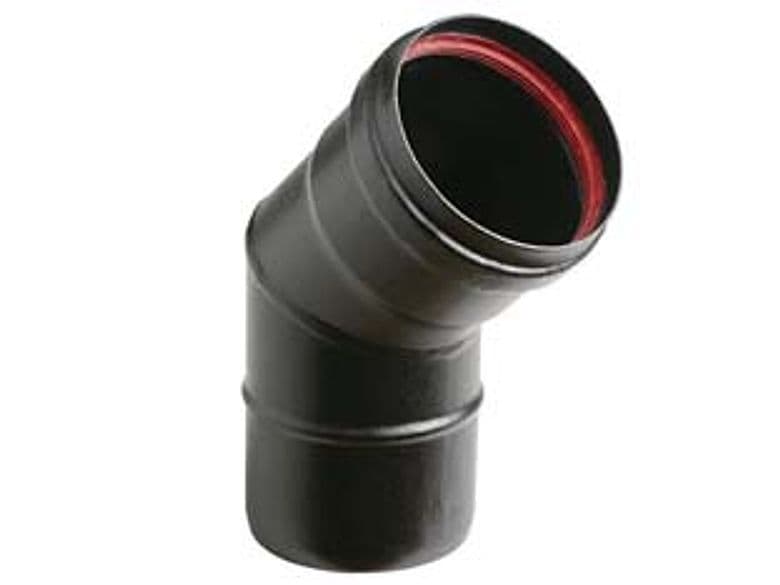 Gomito a 45 ° per Stufe a Pellet Nero Opaco Ala Pellet Aeternum Ø 100 mm - 2