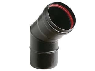 Gomito a 45 ° per Stufe a Pellet Nero Opaco Ala Pellet Aeternum Ee ¸ 80 mm - 2