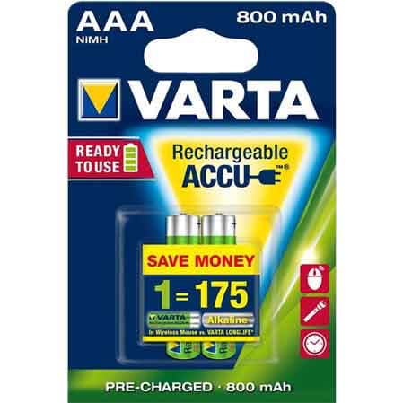 Pile Ricaricabili Rr Accu Ministilo 800 Mah Varta Blister 2 Pezzi - 2