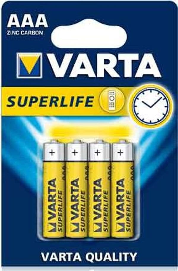 Pile Superlife Ministilo Blister 12 Confezioni Varta 4 Pezzi