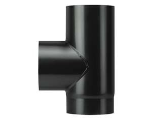 Raccordo a T F Porcell. per Stufe Legna Nero Opaco Pesante 1,2 mm Ø 14 mm - 2