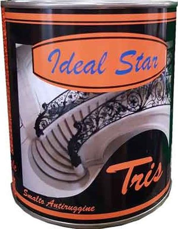 Smaltino Antiruggine Tris Ideal Star 0,375 l Nero Opaco