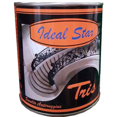 Smaltino Antiruggine Tris Ideal Star 0,375 l Rosso India - 2