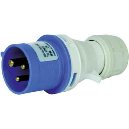 Spina Mobile Industriale IP44 220 V 16A 2P con T 200 Made in Italy 250V - 2
