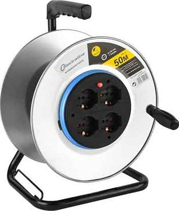 Avvolgicavo Domestico con Cavalletto Senza Cavo 50 m Electraline - 2