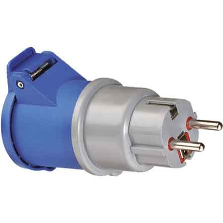 Adattatore Industriale Spina Schuko 10A 2P con T 220V - 2