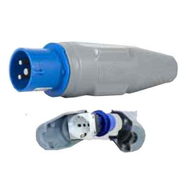Adattatore Convertispina Spina 2P con T 16A 230V Cee Presa Schuko 10 16A - 2