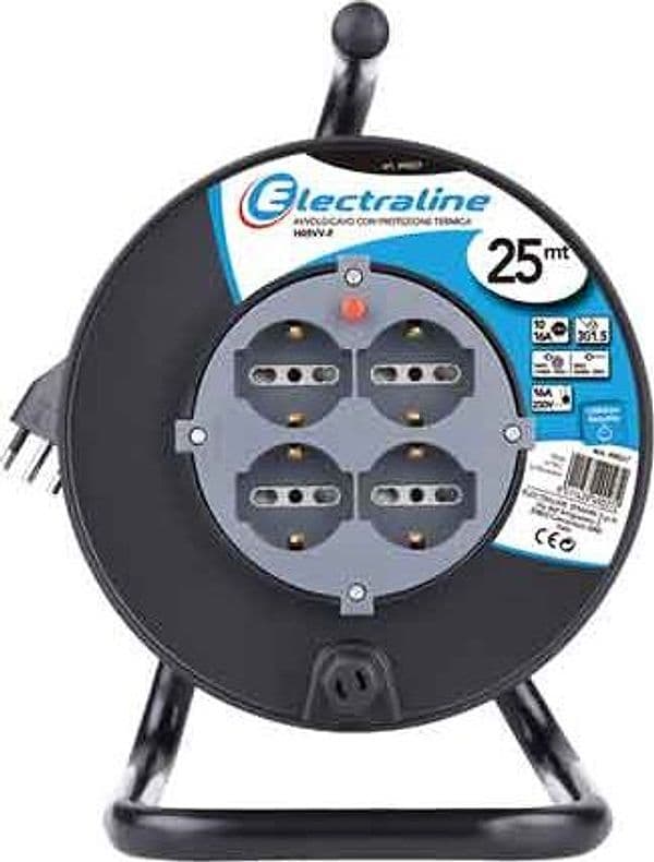 Avvolgicavo Domestico con Cavaletto 25 m Electraline - 2