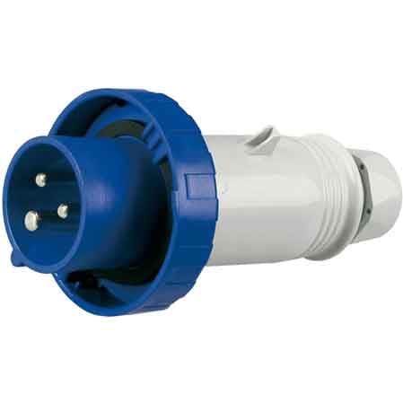 Spina Mobile Industriale IP67 200 V 16A 2P con T 200 Made in Italy 250V - 2