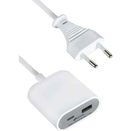 Adattatore Gummy Line 1 USB con 1 USB Type C Electraline - 2