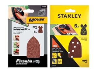 Set 5 Fogli Abrasivi con Velcro per Mouse Grana 80 (X31004) Stanley - 2