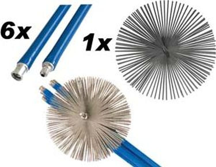 Kit Spazzacamino 6 Aste da 140 cm + 1 Scovolo 25 cm