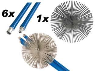 Kit Spazzacamino 6 Aste da 140 cm + 1 Scovolo 25 cm - 2