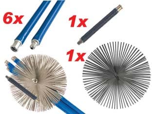 Kit Spazzacamino con Snodo a Molla 6 Aste 140 cm + 1 Scovolo 25 cm + 1 - 2
