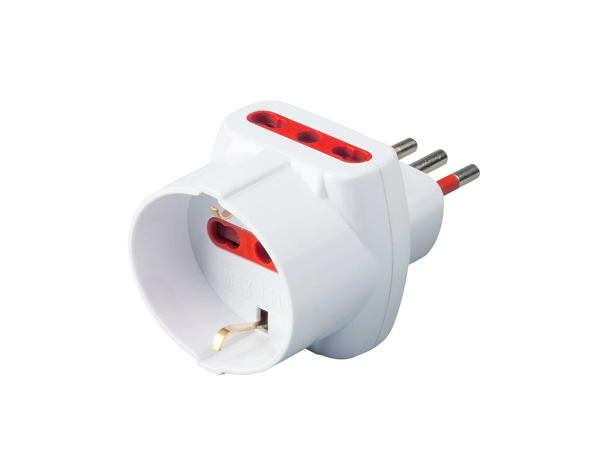 Adattatore Triplo con Protezione Prese 10 e 16 A 2P con T Colore Bianco – Rosi