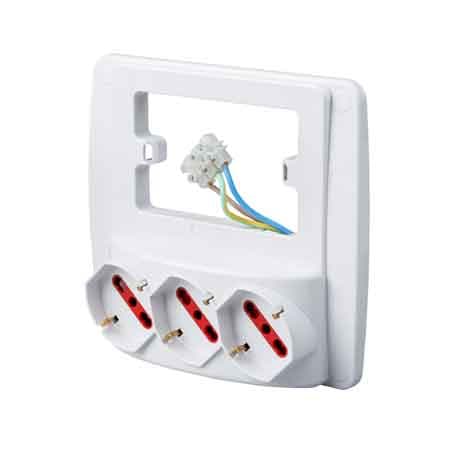 Multipresa da Parete Schuko Emilia Smart Rosi 3 Prese Schuko Colore Bianco - 2