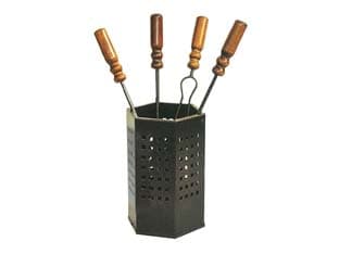 Set Attrezzi da Camino con Secchiello Esagonale 50 Cmh. (669A) Mille - 2