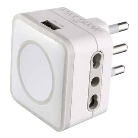 Adattatore Triplo con Porta USB 16A 2P con T Presa 10 16A 2P+T - 2