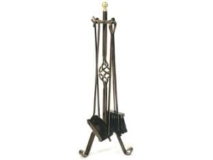 Set 4 Attrezzi per Camino Decoro Pigna con Treppiedi 35 CMX70H. Mille - 2