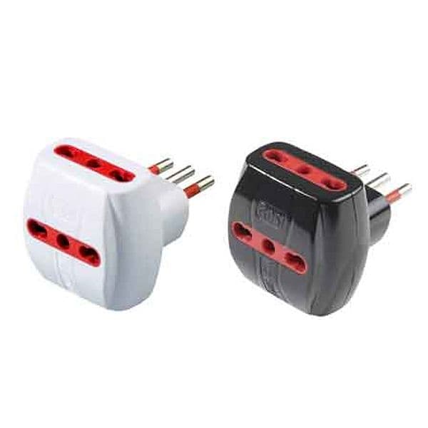 Adattatore Triplo con Protezione 10A Prese 10 e 16 A 2P con T Colore Bianco - 2