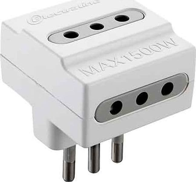 Adattatore Triplo 10A 2P con T Electraline Presa 10A 2P con T Colore Nero - 2