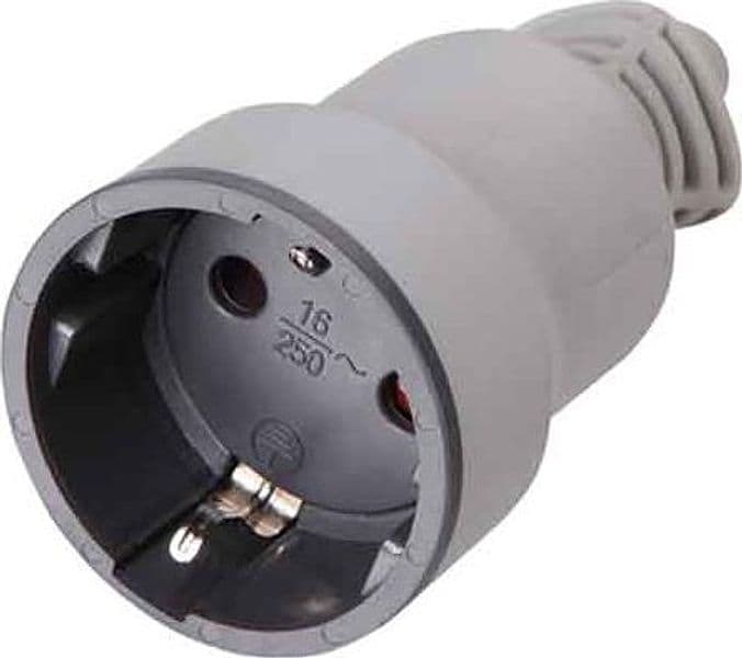 Presa Mobile Schuko 10A in Gomma 2P con T - 2