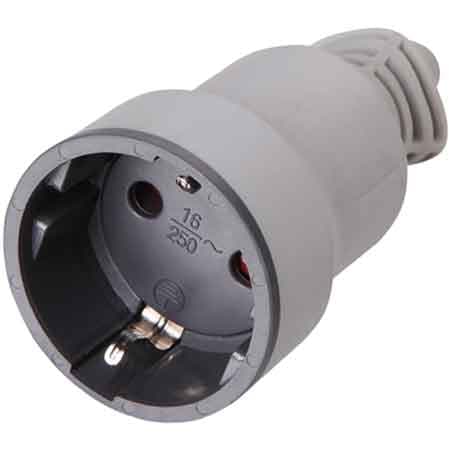 Presa Mobile Schuko 10A in Gomma 2P con T - 2