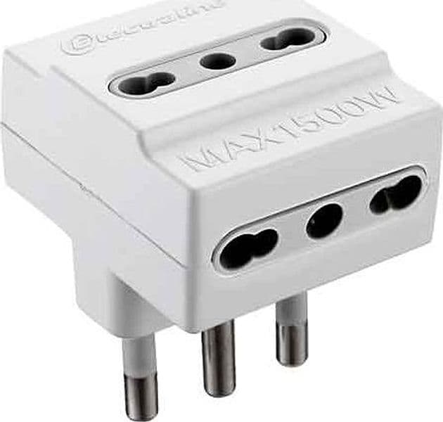 Adattatore Triplo 16A 2P con T Electraline Presa 10 e 16 A 2P con T 6774602 - 2