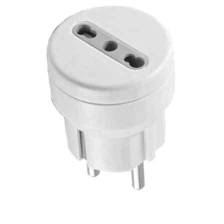 Adattatore Semplice Schuko Bivalente 10 a Spina Schuko 2P Presa 10 16A 2P+T - 2